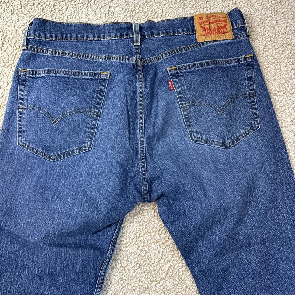 Levi's 505 Jeans Mens 36x29 Blue Regular Fit Straight Leg Medium Wash Stretch